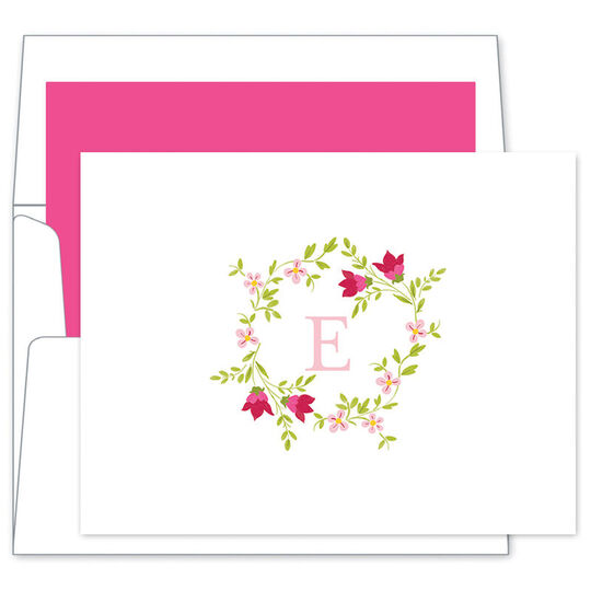 Camryn Floral Wreath Folded Note Cards